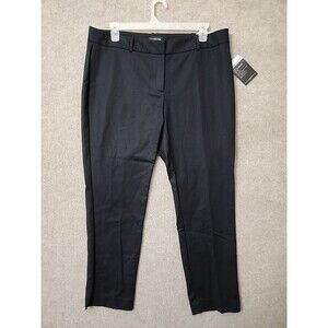 Liz Claiborne Career Dress Pants Womens 16 Black Audra Classic Fit Slim Leg NEW